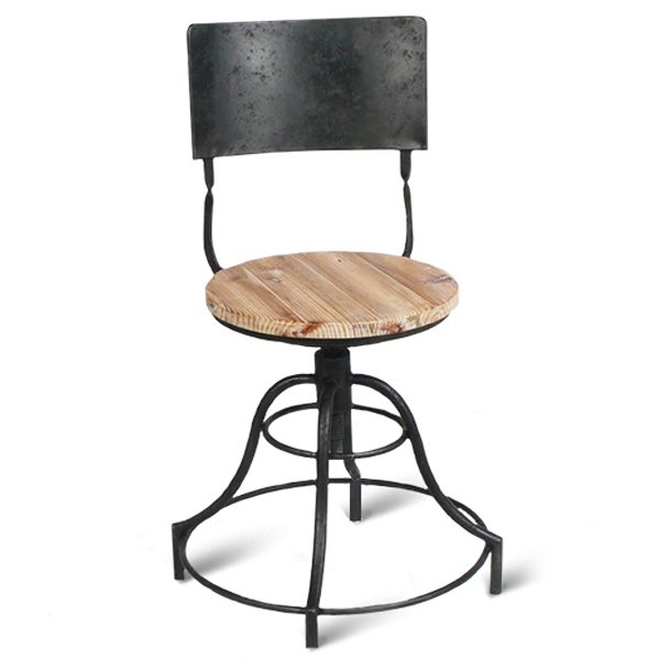 Барный стул Industrial Barstool Vintage Black Винтажный черный Коричневый в Омске | Loft Concept 