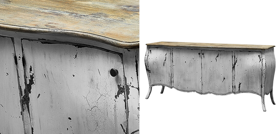 Комод длинный в стиле прованс White Vintage Commode Белый Комод длинный в стиле прованс White Vintage Commode Белый - Loft-Concept в Омске