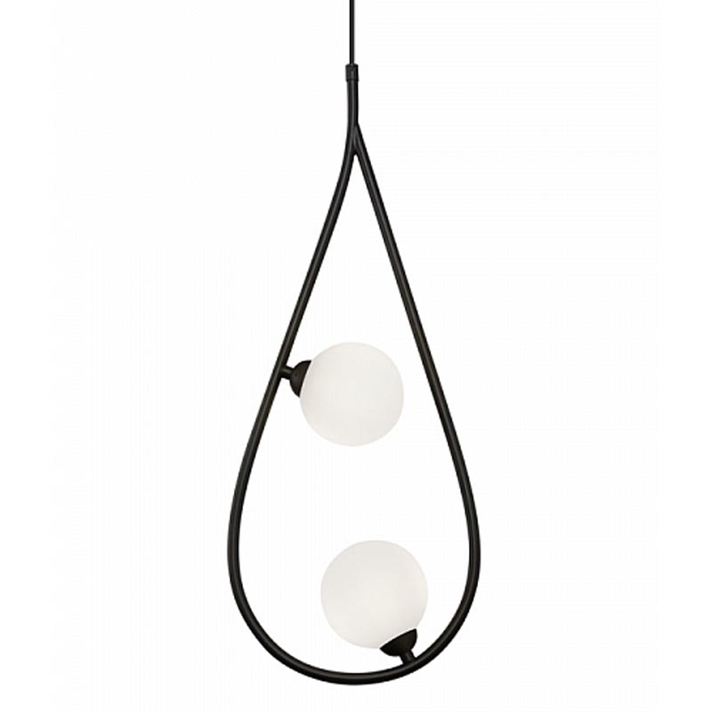 Люстра Marcan 2 Ball Chandelier Black Черный Белый в Омске | Loft Concept 