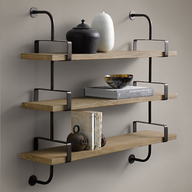 Полка из Дуба RH SHELVING & LEDGES 105 см Графит в Омске | Loft Concept 