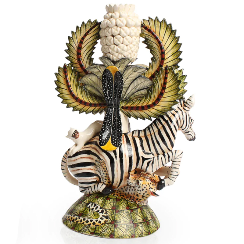 Подсвечник Зебры Zebra and Leopard Candle Holders Зеленый в Омске | Loft Concept 