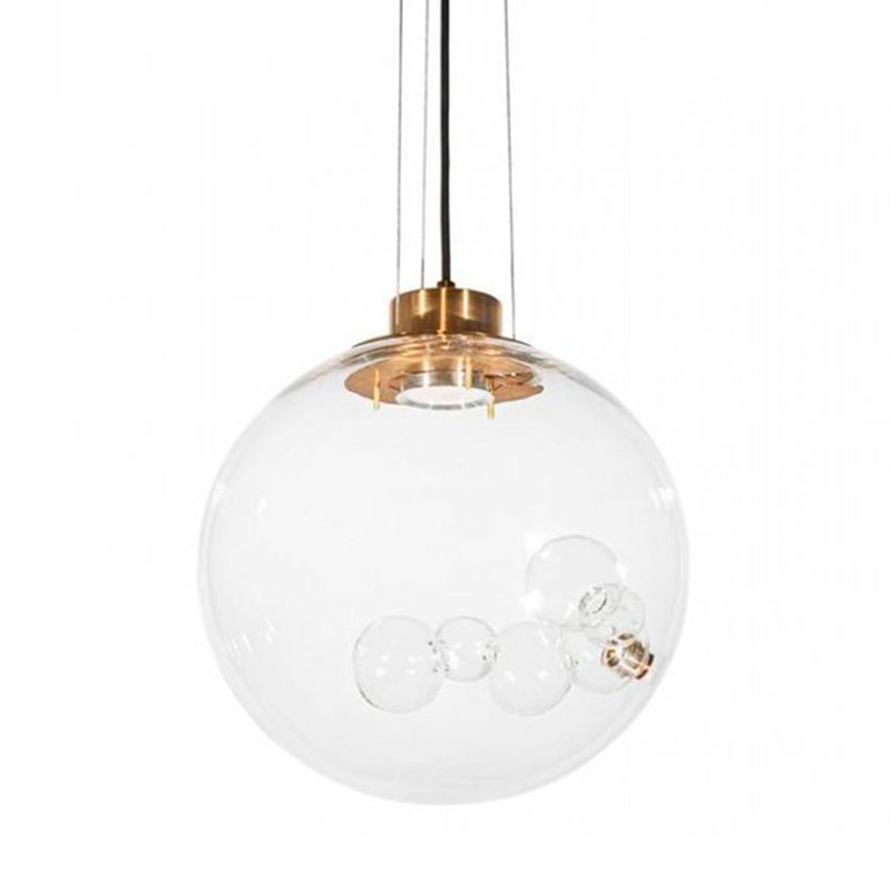 Подвесной светильник Lamps Inside Bubbles side round Золотой Прозрачный в Омске | Loft Concept 