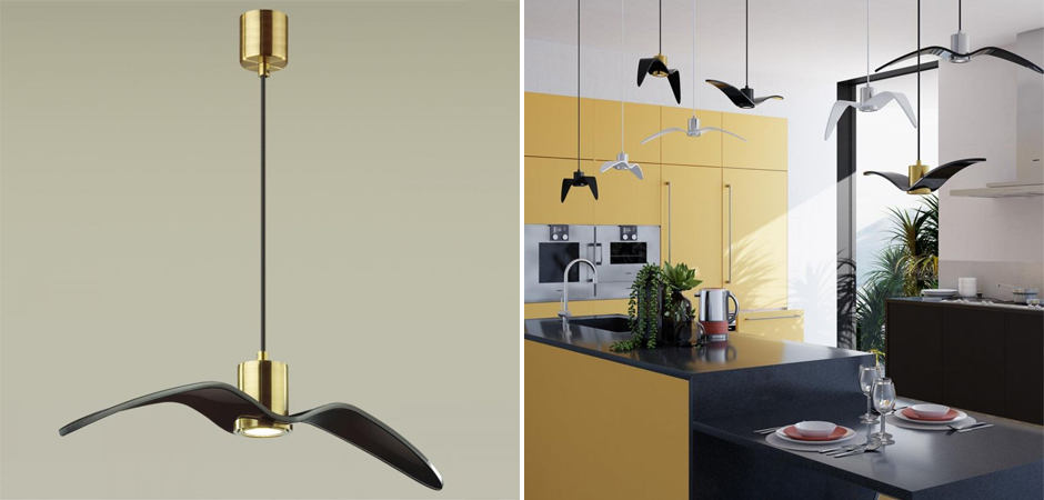 Подвесной светильник Seagull Average Gold черный Подвесной светильник Seagull Average Gold черный - Loft-Concept в Омске