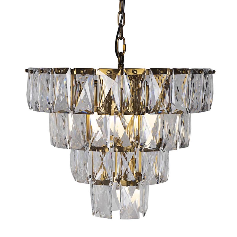 Люстра Tiers Crystal Light Chandelier brass 7 Латунь в Омске | Loft Concept 