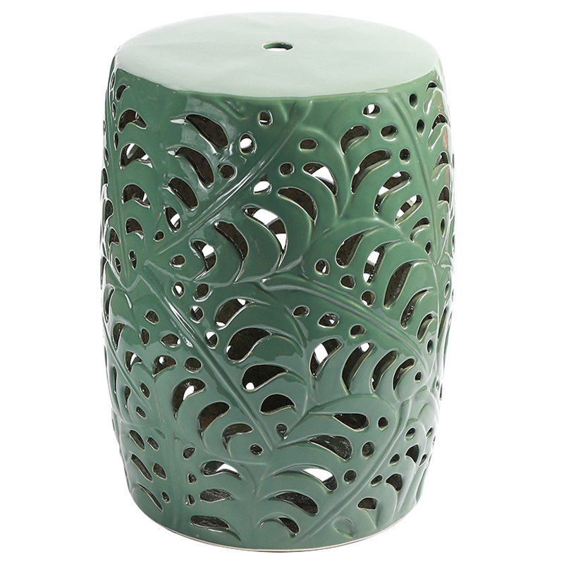 Керамический табурет Green Leaves Ceramic Stool Зеленый шалфей в Омске | Loft Concept 