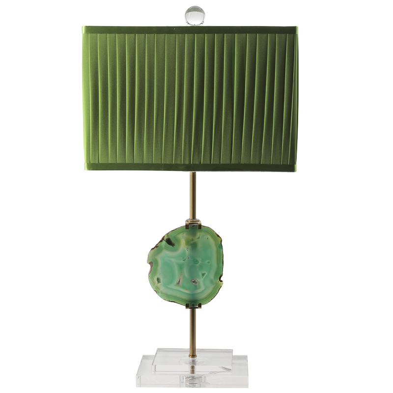 Настольная лампа Green Agate Design Table Lamp Зеленый Латунь Прозрачное Стекло в Омске | Loft Concept 