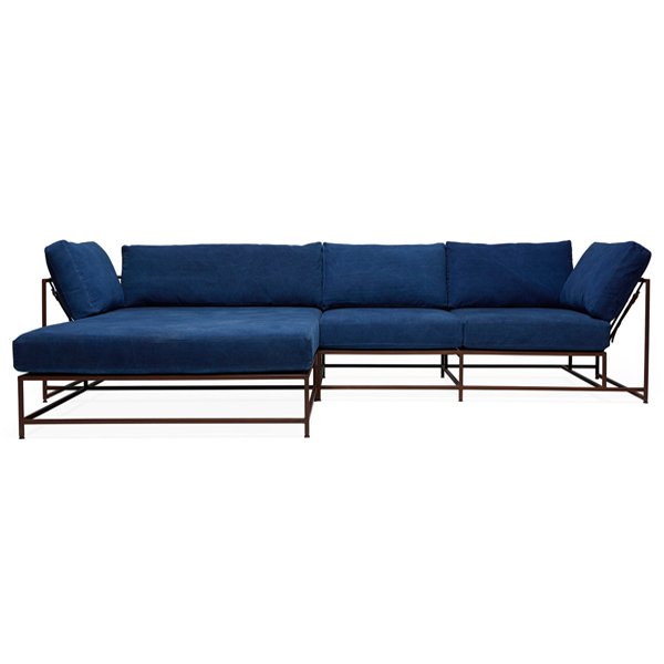 Угловой диван Indigo Denim and copper Sectional sofa  Индиго в Омске | Loft Concept 