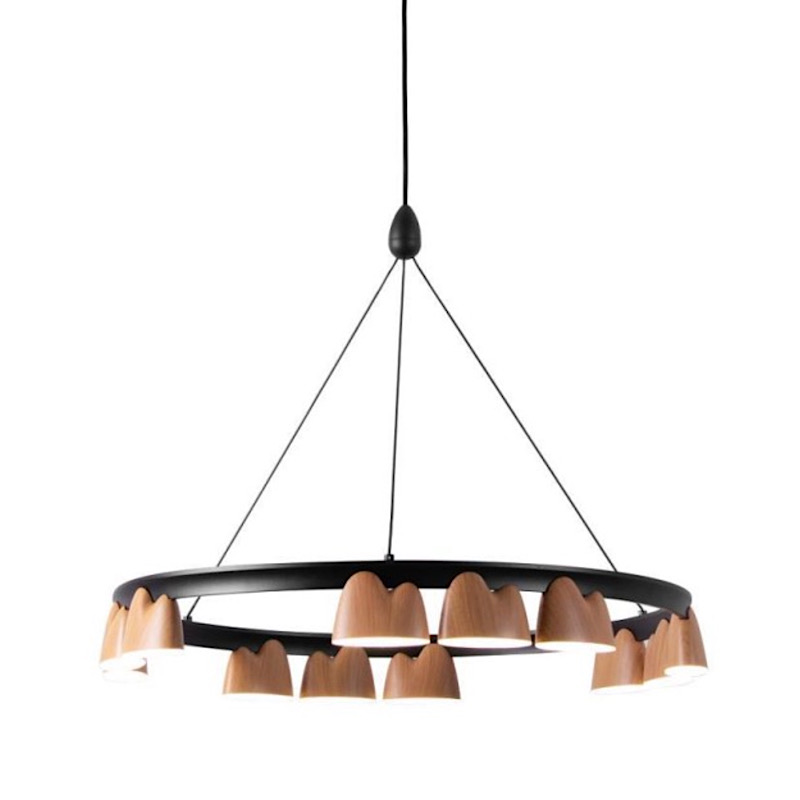 Люстра Collection Wooden Eco Light  Черный матовый Прозрачный в Омске | Loft Concept 