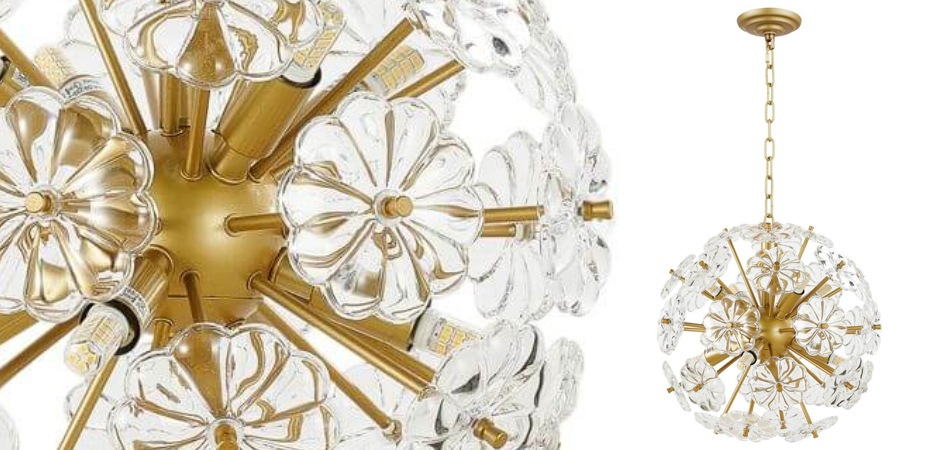 Люстра Glass Flowers Sputnik Chandelier D 32 Люстра Glass Flowers Sputnik Chandelier D 32 - Loft-Concept в Омске