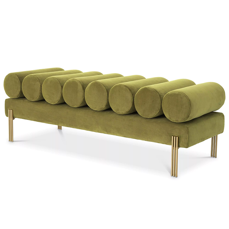 Банкетка Eichholtz Bench Oxley Green Зеленый Латунь в Омске | Loft Concept 