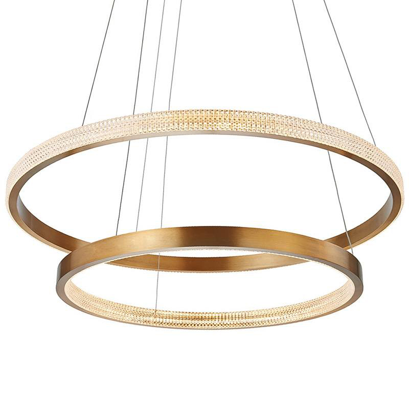 Люстра композиция из двух колец Duo Round Horizontal Rings Brass Chandelier Латунь Люстра композиция из двух колец Duo Round Horizontal Rings Brass Chandelier Латунь в Омске | Loft Concept