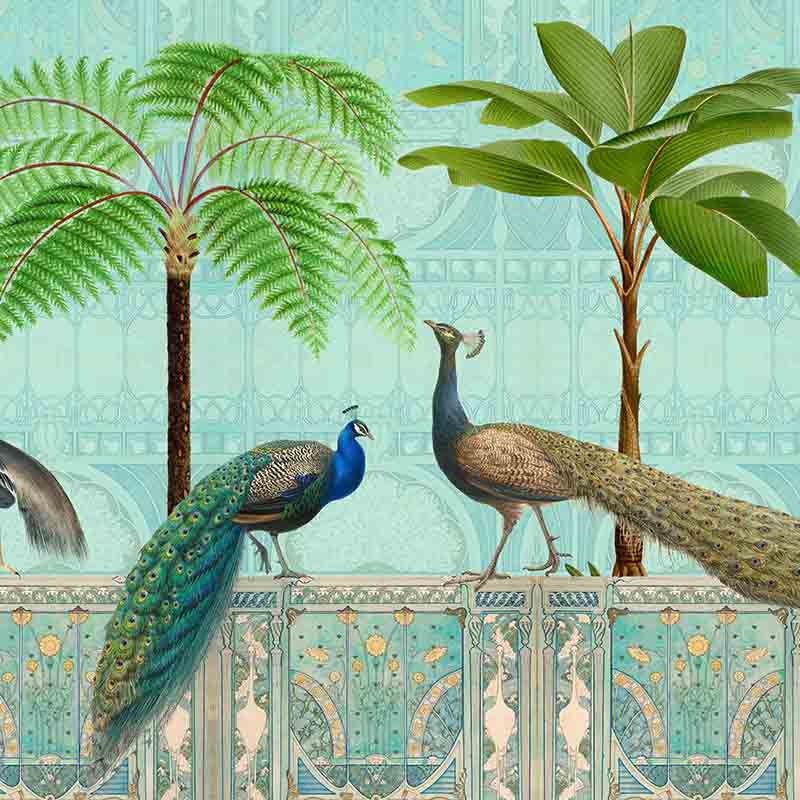 Обои ручная роспись Chinoiserie Palace Of Birds Tropical  в Омске | Loft Concept 