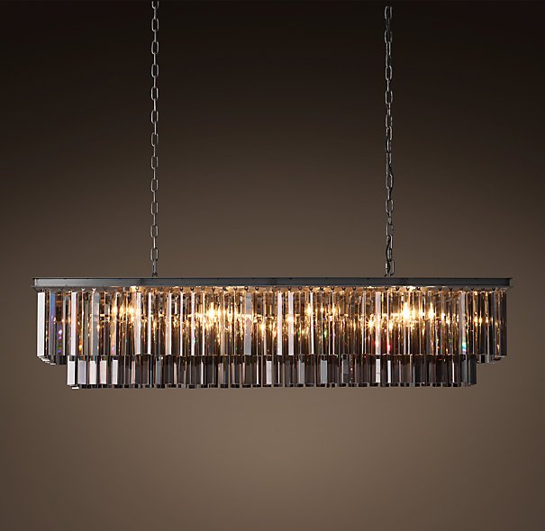 Люстра RH 1920s Odeon Smoke Glass Fringe Black iron 125 Черный в Омске | Loft Concept 