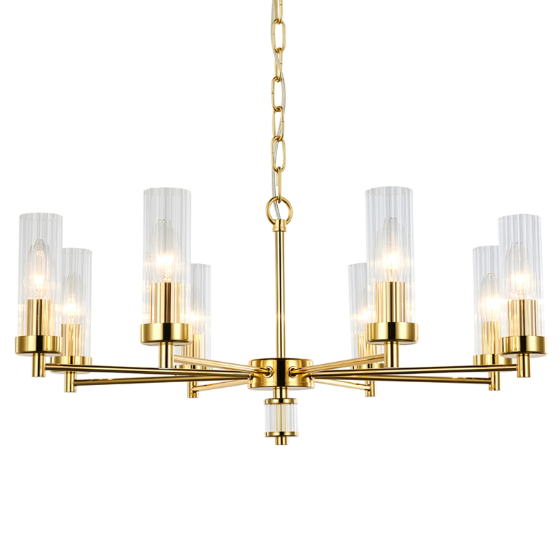 Люстра Jeanette Chandelier Gold 66 Глянцевое золото Прозрачный в Омске | Loft Concept 