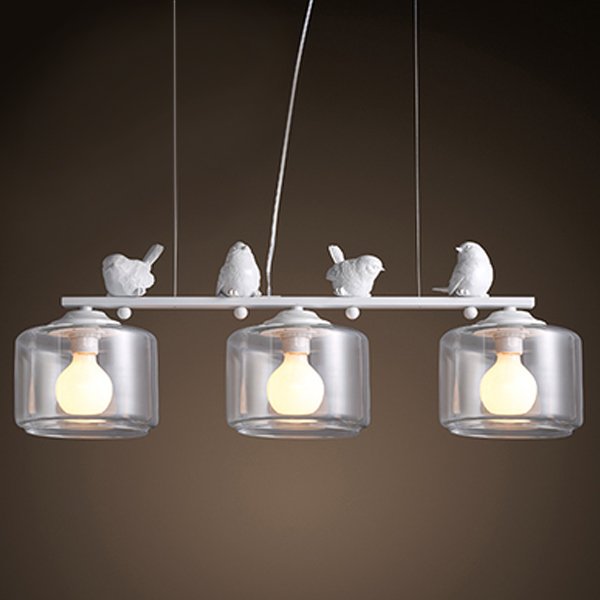 Светильник Provence Bird Pendant Line 3 cylinder Белый в Омске | Loft Concept 