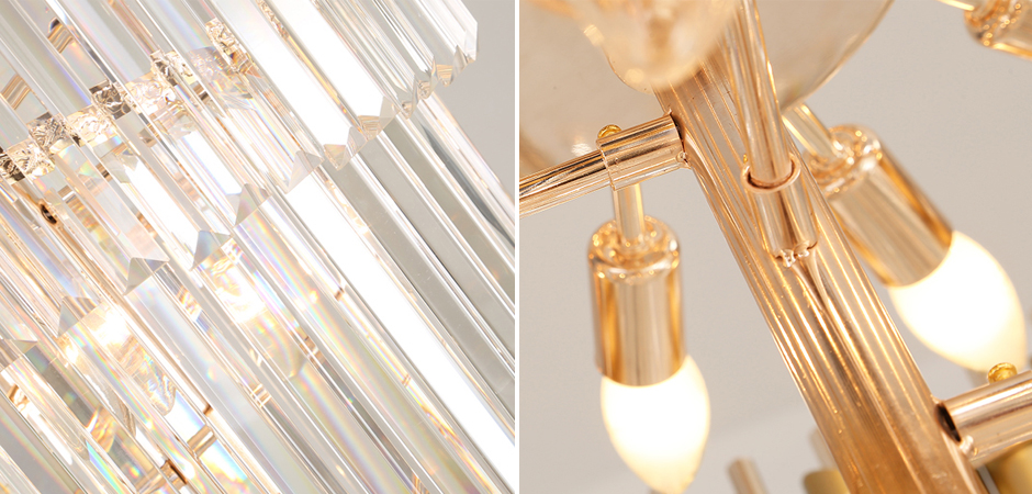 Люстра Empire Large Cascading Chandelier Gold Rectangular Crystal  - фото №1