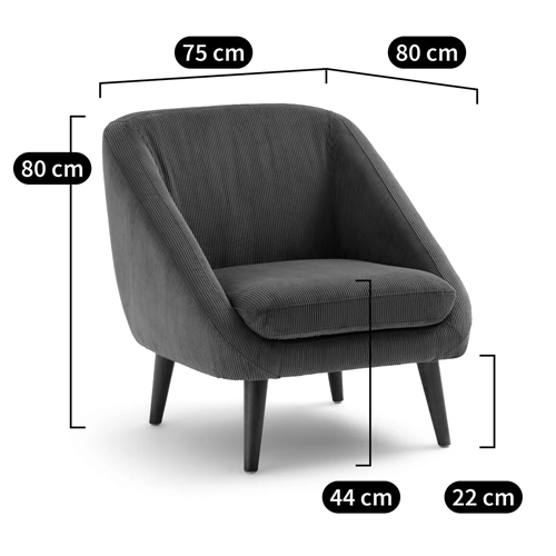 Кресло серое Pauley Grey Armchair в Омске