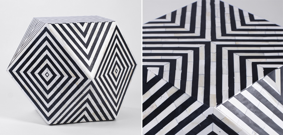 Табурет Geometric Cube Table Инкрустация кость - Loft-Concept в Омске