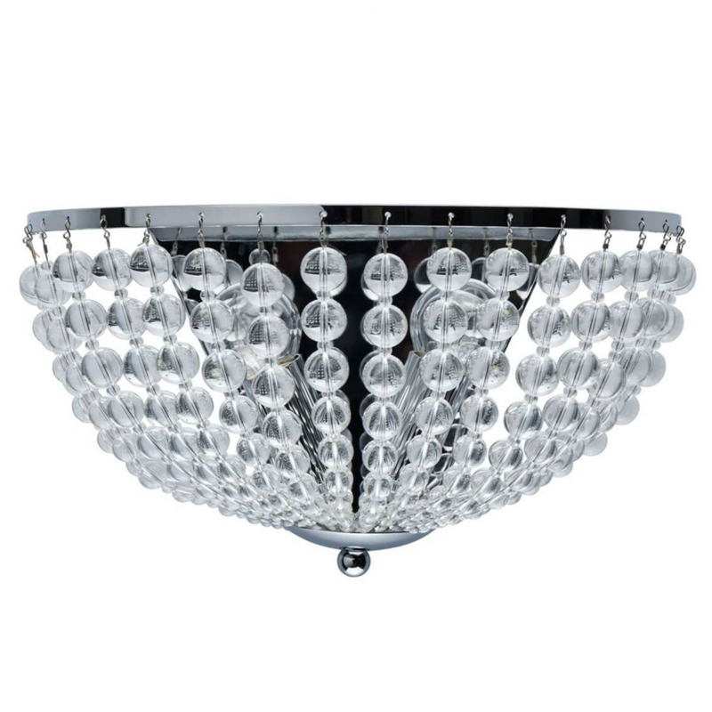 Бра Virginia Clear Beads Wall Lamp chrome Хром Прозрачное Стекло в Омске | Loft Concept 