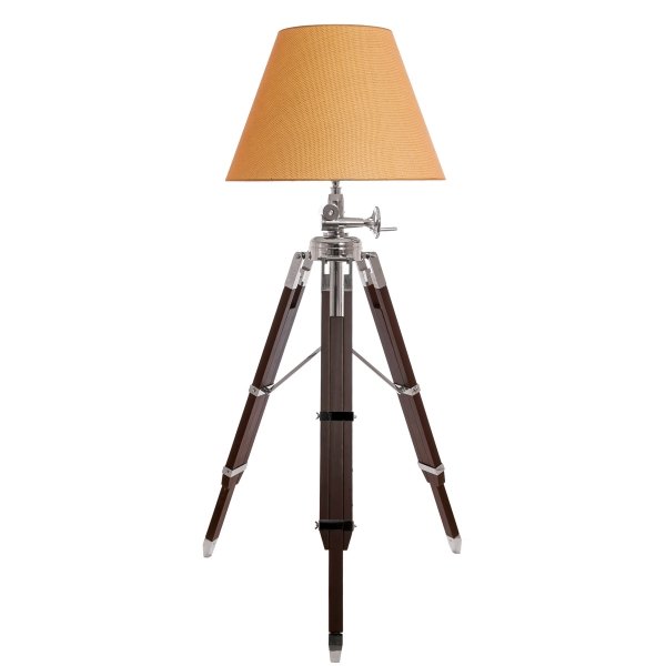 Напольная лампа Tripod Floor Lamp Бежево-серый Коричневый в Омске | Loft Concept 