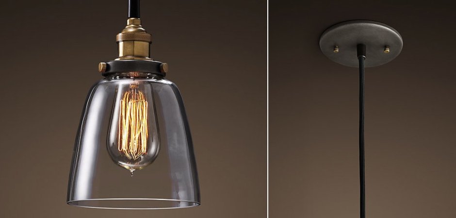 Подвесной светильник Loft Clear Glass Cloche Подвесной светильник Loft Clear Glass Cloche - Loft-Concept в Омске