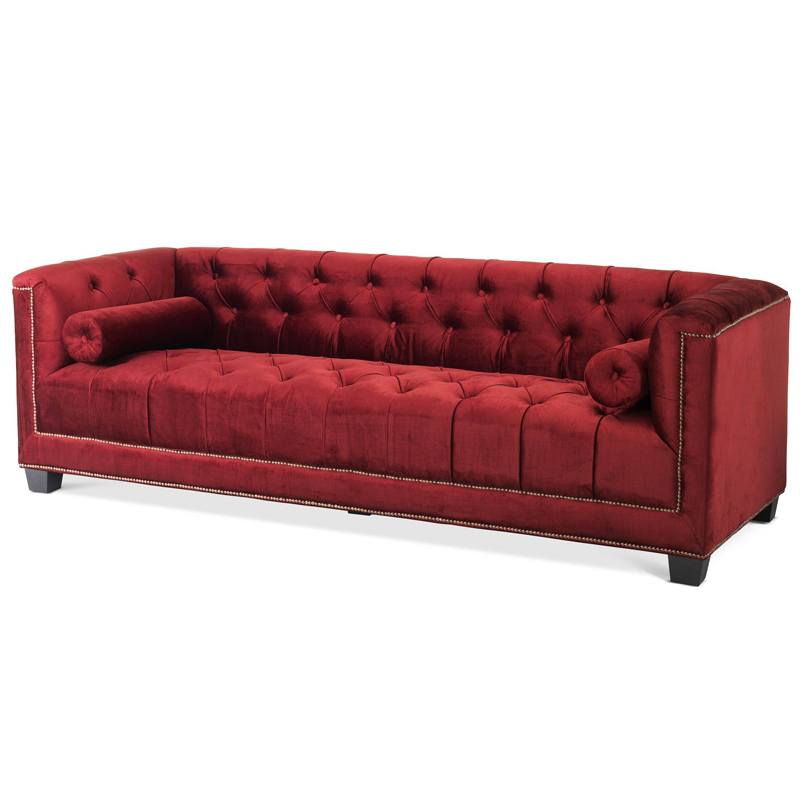 Диван Eichholtz Sofa Paolo red Красный Черный Коричневый в Омске | Loft Concept 