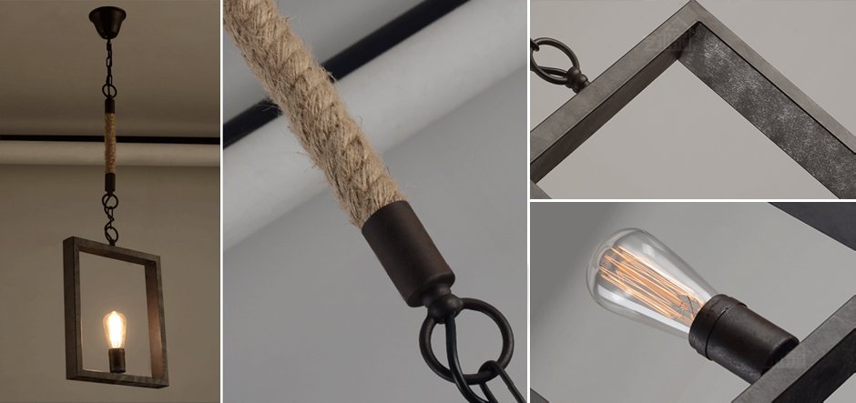 Подвесной светильник Quadrate Loft Rope Light Подвесной светильник Quadrate Loft Rope Light - Loft-Concept в Омске