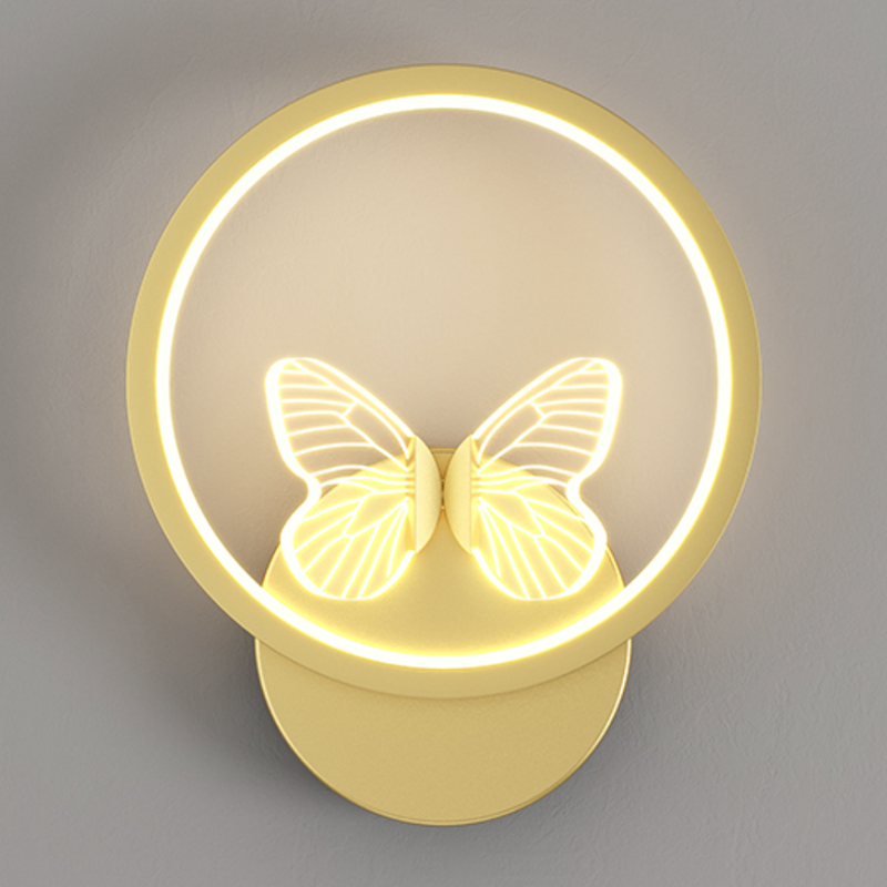 Бра Butterfly Gold Circle Wall Lamp Прозрачный Золотой в Омске | Loft Concept 