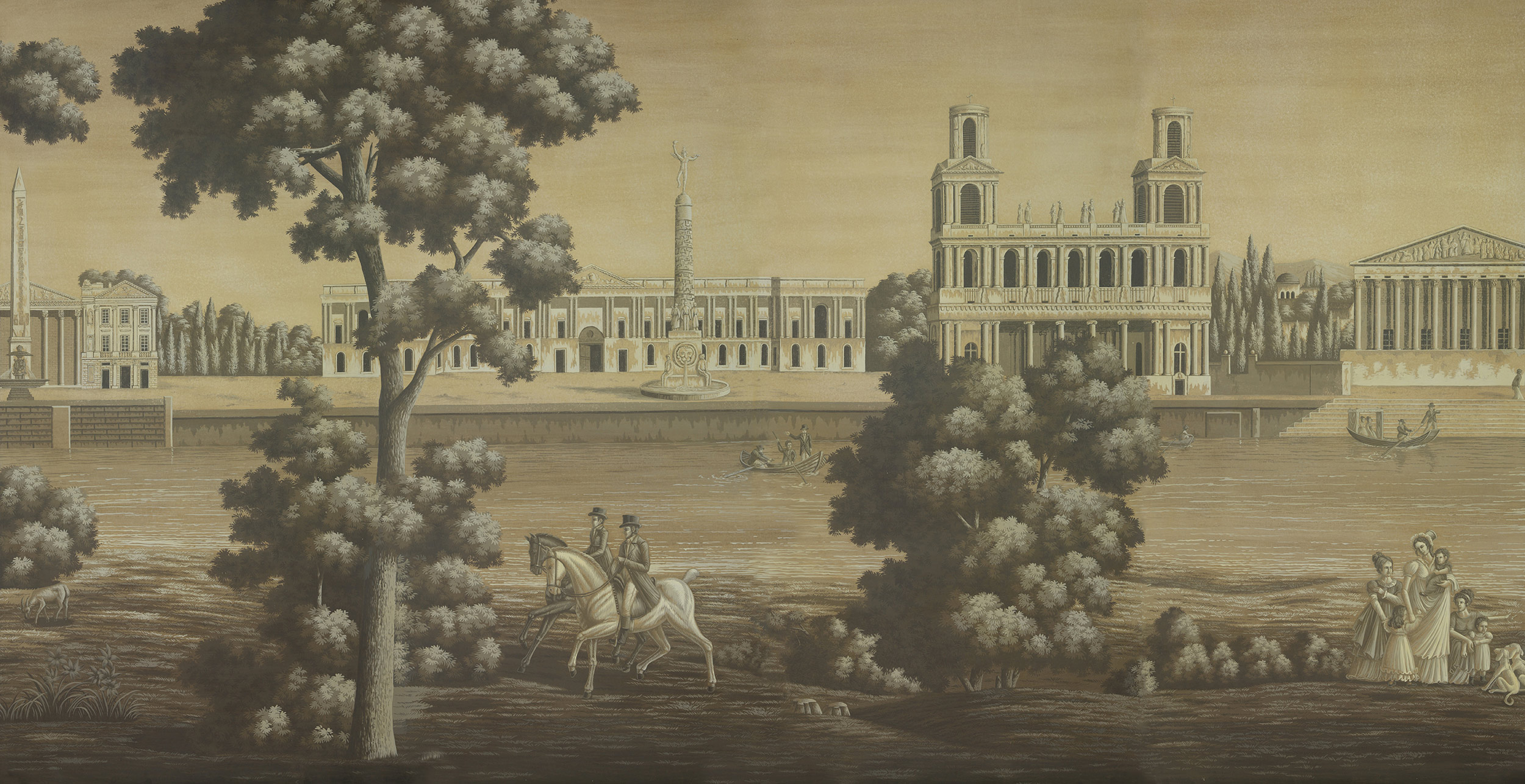 Обои ручная роспись Monuments of Paris Eau Forte on antique scenic Xuan paper Обои ручная роспись Monuments of Paris Eau Forte on antique scenic Xuan paper - постер Loft-Concept в Омске