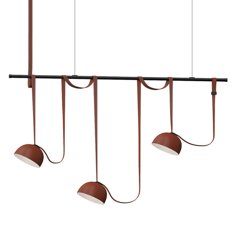 Комплект ременной трековой системы из трех светильников Flos Wireline Lighting Коричневый Черный Комплект ременной трековой системы из трех светильников Flos Wireline Lighting Коричневый Черный в Омске | Loft Concept