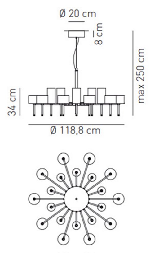 Люстра AXO Light Spillray lamps 20 в Омске