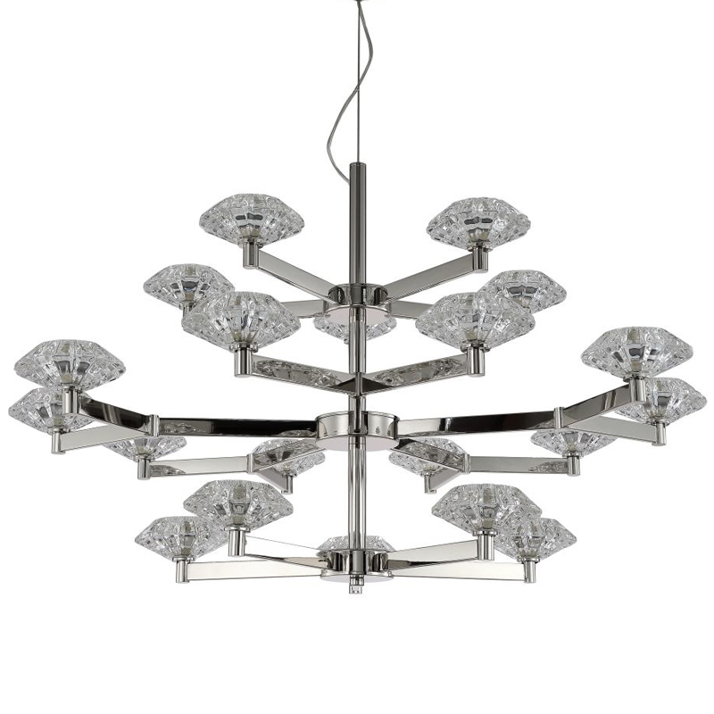 Люстра Yerker Chandelier Nickel 20 Никель Прозрачный в Омске | Loft Concept 