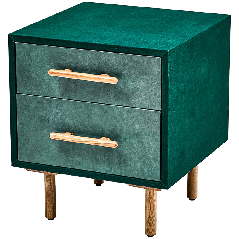 Тумба Smoky Green Nightstand Изумрудный Древесина в Омске | Loft Concept 