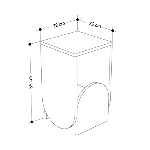 Стол приставной с овальными элементами бело-бежевого цвета NUN SIDE TABLE WHITE LIGHT MOCHA в Омске