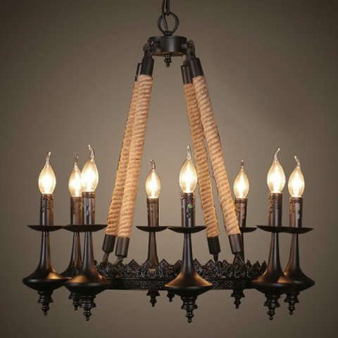 Люстра 8-Light Rustic Chandelier Черный в Омске | Loft Concept 