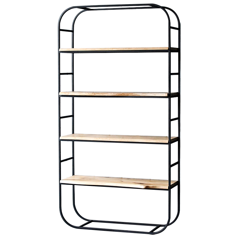 Стеллаж Dawood Industrial Metal Rust Rack Древесина Черный в Омске | Loft Concept 