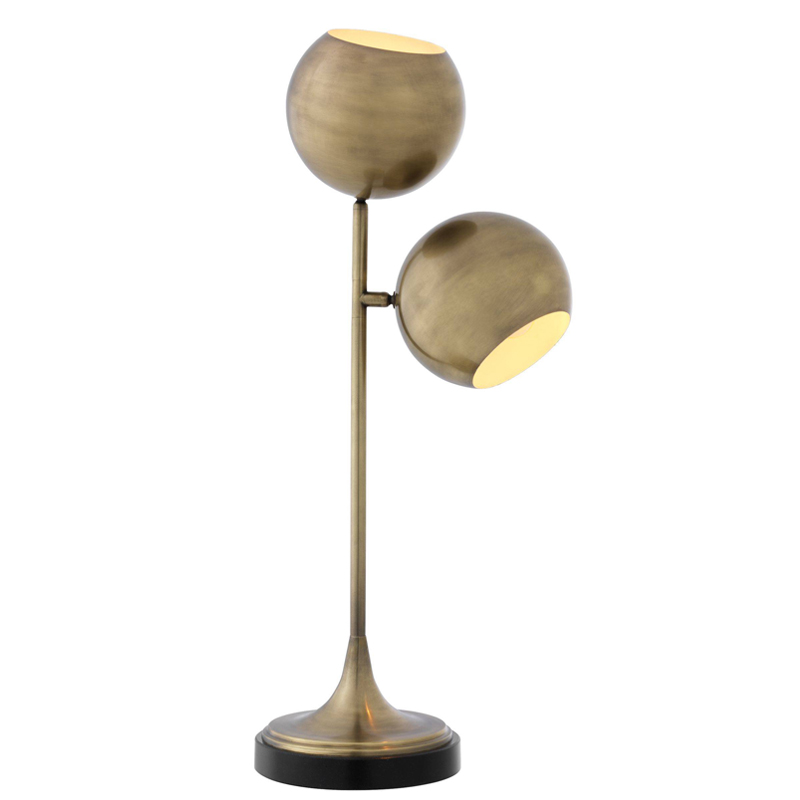 Настольная лампа Eichholtz Table Lamp Compton brass Латунь Античная полированная Черный в Омске | Loft Concept 