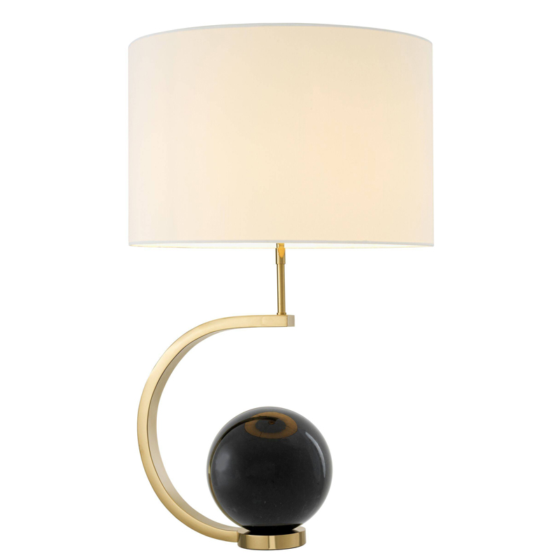 Настольная лампа Eichholtz Table Lamp Luigi Black marble Белый Глянцевое золото Черный Мрамор Nero в Омске | Loft Concept 