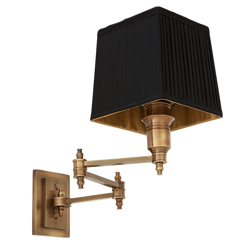 Бра Wall Lamp Lexington Swing Brass+Black Латунь Античная полированная Черный в Омске | Loft Concept 