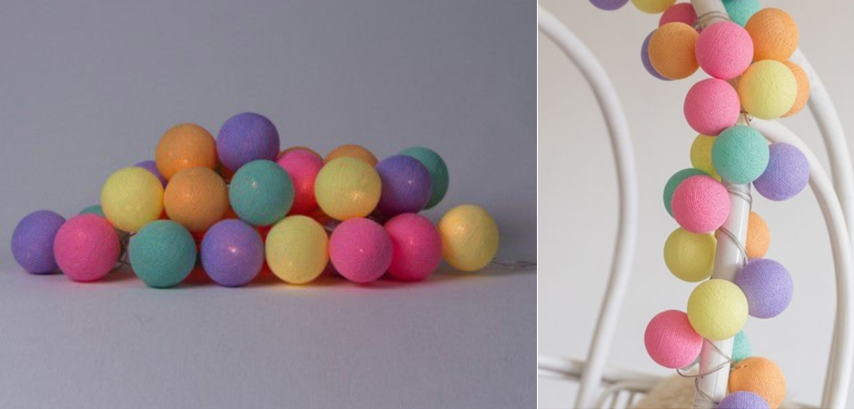 Гирлянда хлопковые фонарики Сotton Ball Ice Cream - Loft-Concept в Омске