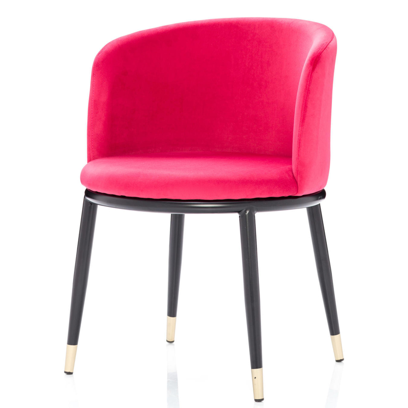 Стул Dining Chair Foucault Crimson Малиновый (Crimson) Черный Золотой в Омске | Loft Concept 