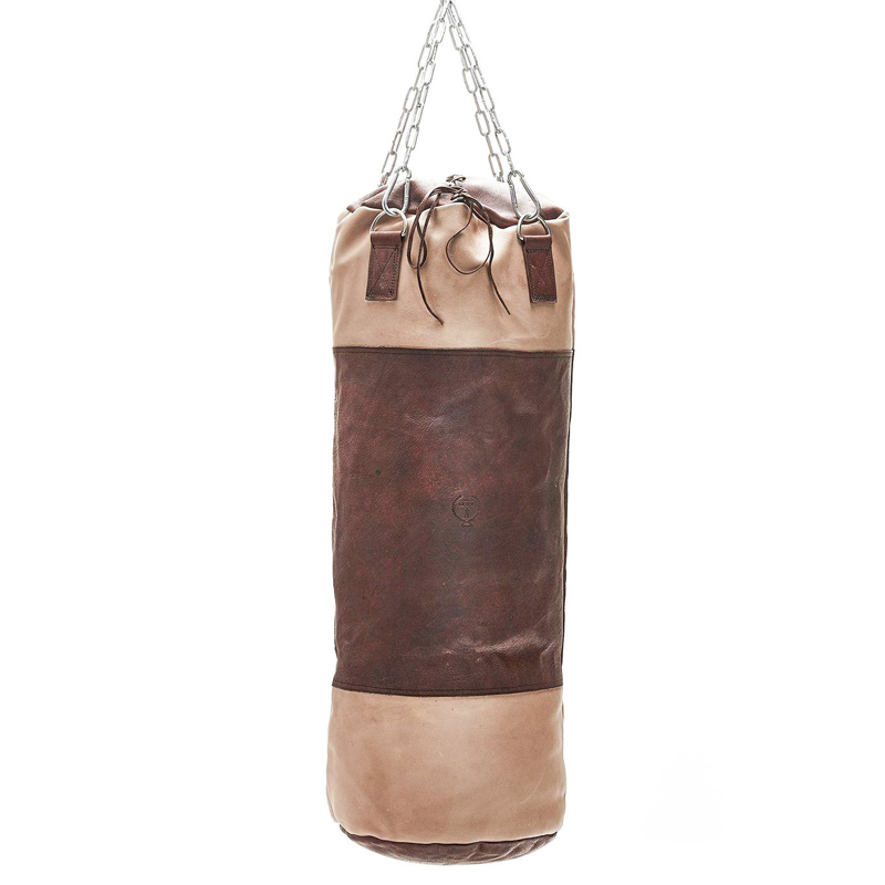 Боксерская груша BROWN LEATHER HEAVY PUNCHING BAG Коричневый Бежевый в Омске | Loft Concept 