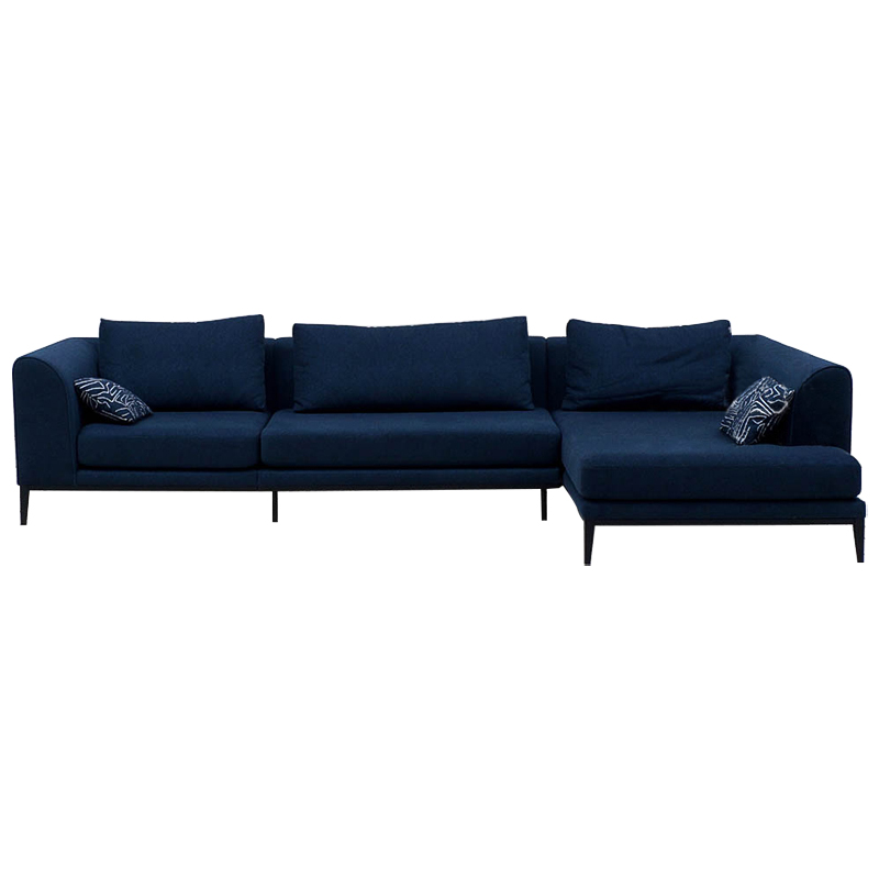 Угловой диван Ferguson Deep Blue Sofa Темно-синий в Омске | Loft Concept 