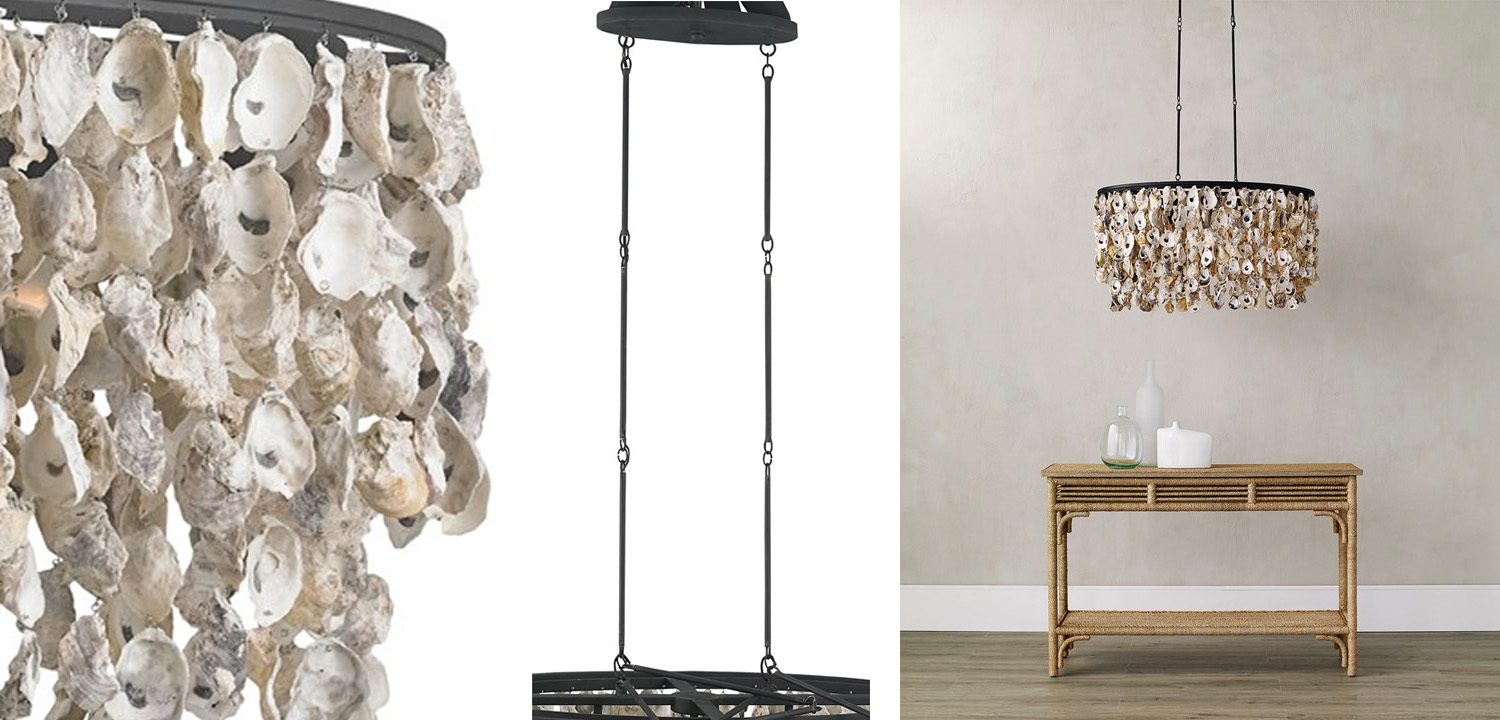 Люстра из натуральных ракушек Stillwater Oval Chandelier - фото