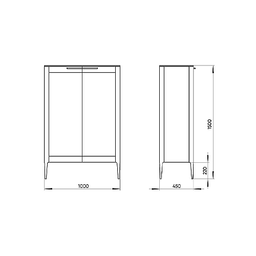 Витрина белая с 2-мя стеклянными дверцами и 3-мя полками Type  в Омске