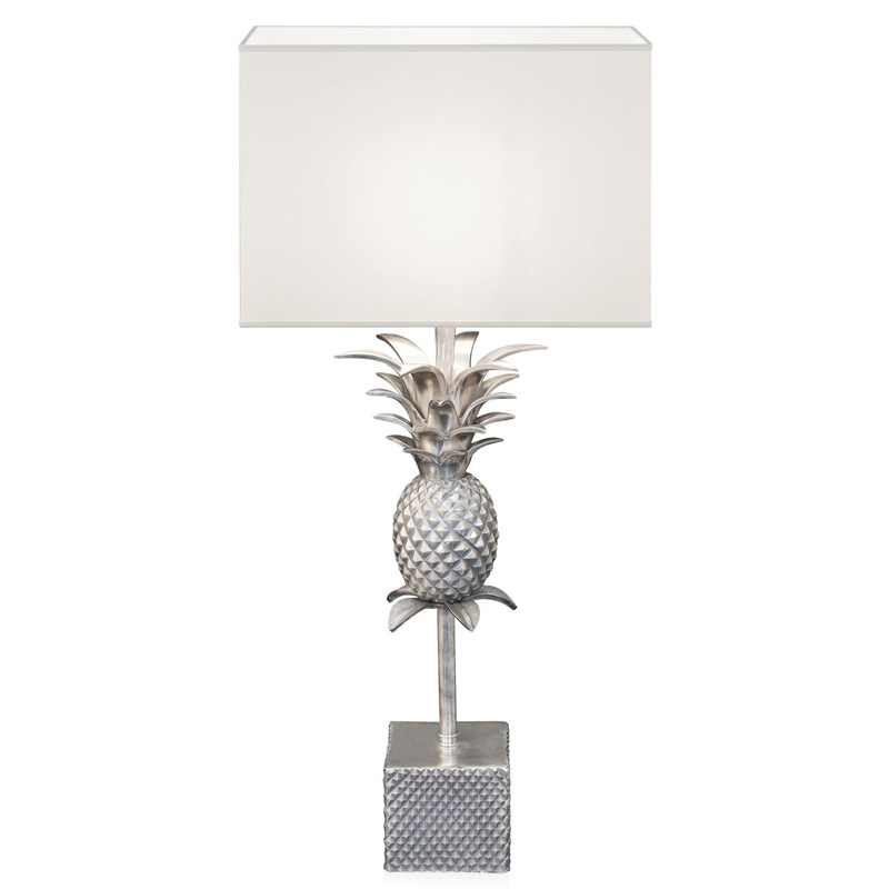 Настольная лампа LAMPTABLE PINEAPPLE STRAIGHT white Белый Серебряный в Омске | Loft Concept 