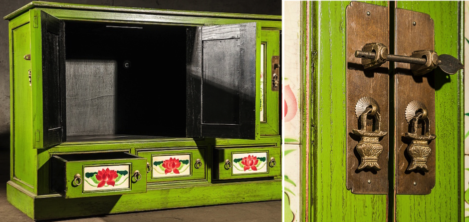 Китайский комод Rustic Cupboard Зеленый Китайский комод Rustic Cupboard Зеленый - Loft-Concept в Омске