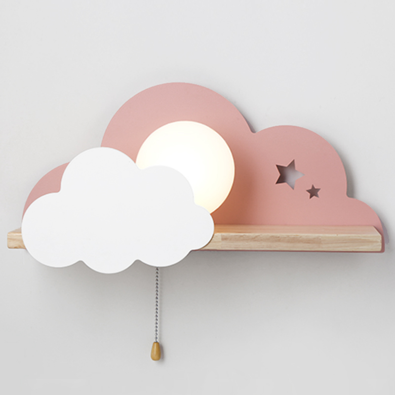 Бра с полкой Розовое Облако Wall Lamp Pink Cloud Розовый пастельный Бежевый в Омске | Loft Concept 