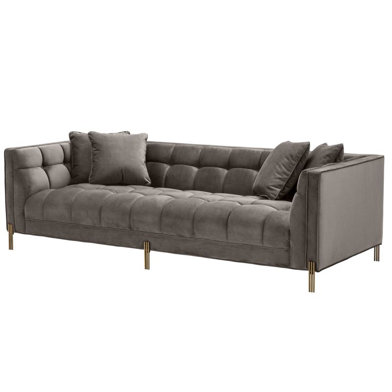 Диван Eichholtz Sofa Sienna grey Серый Матовая латунь в Омске | Loft Concept 