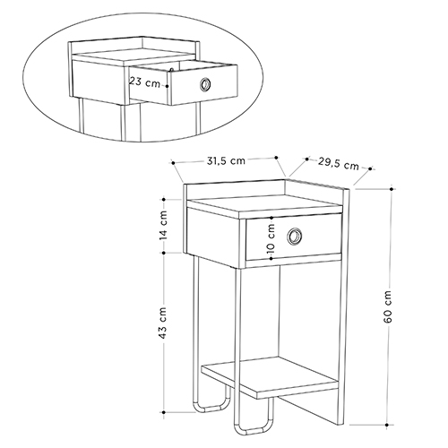 Прикроватная тумба белого цвета с ящиком и открытой полкой SIRIUS NIGHTSTAND RIGHT MODULE WHITE в Омске